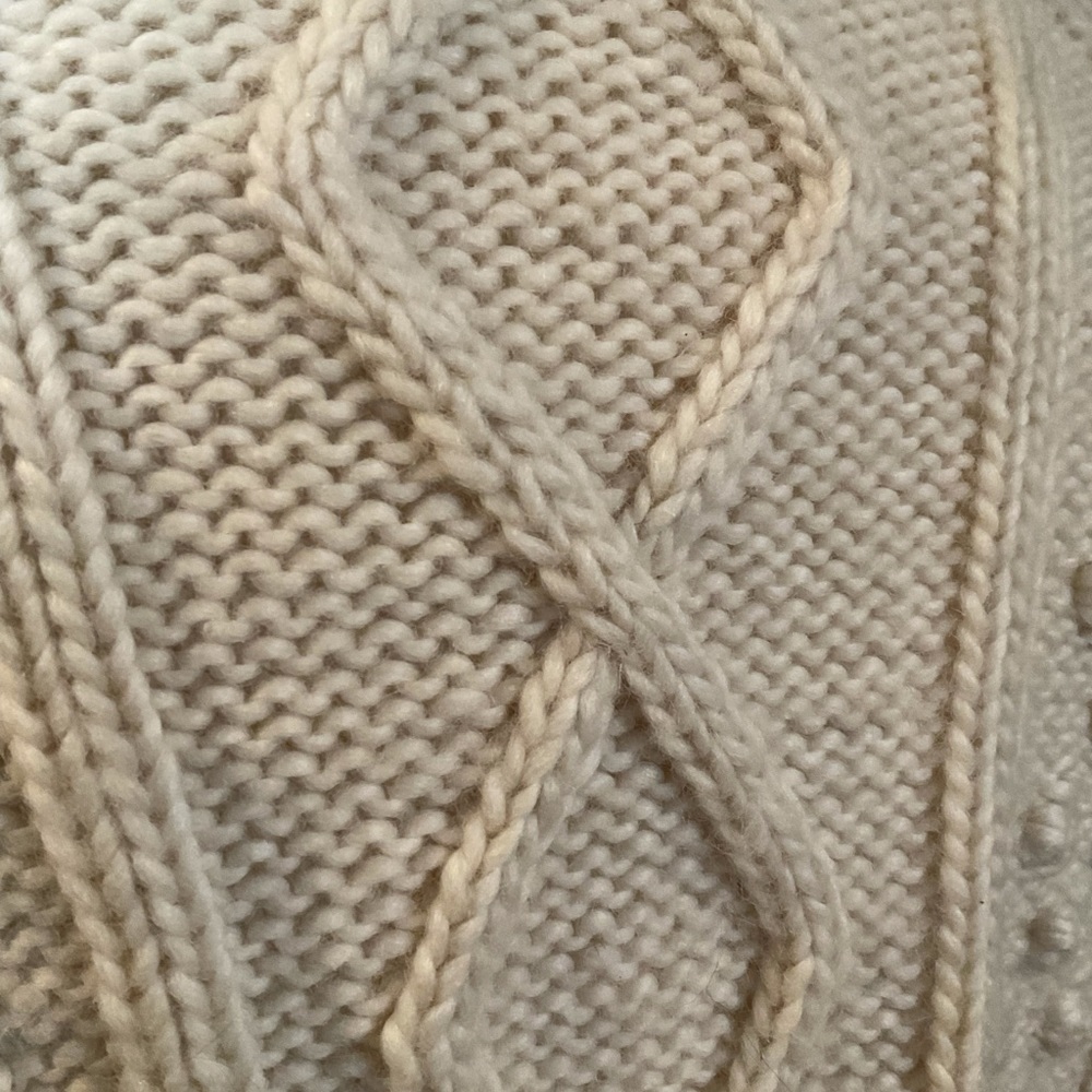 “HAND KNIT” Vintage Beige “Popcorn” Pattern 100% Wool Sweater. - Picture 14 of 14